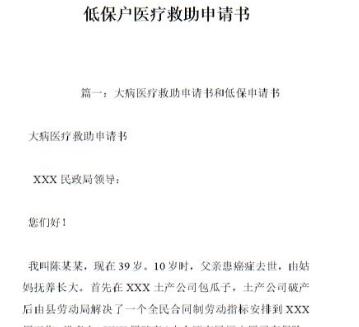 重病低保申请